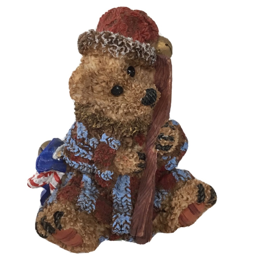 K’s Collection Collectible Ski Winter Bear 4” Cute Holiday Christmas Brown Teddy